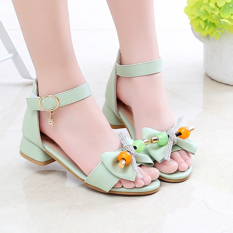 Candy Color Girls' Sandals Middle Big Children Little Girls Roman Shoes  Soft Sole Open Toe Princess