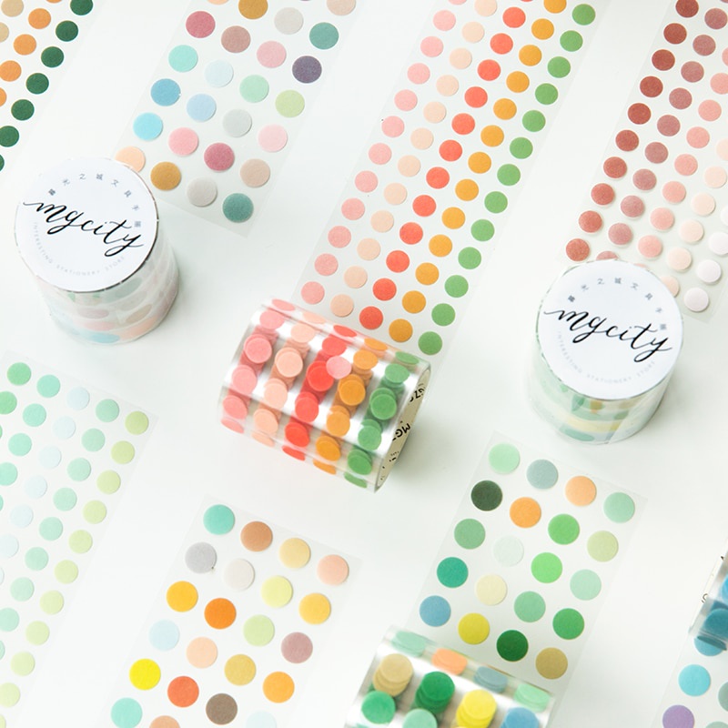 Journal Go 50mm*3m Color dots Decorative Adhesive Tape Dot Masking ...