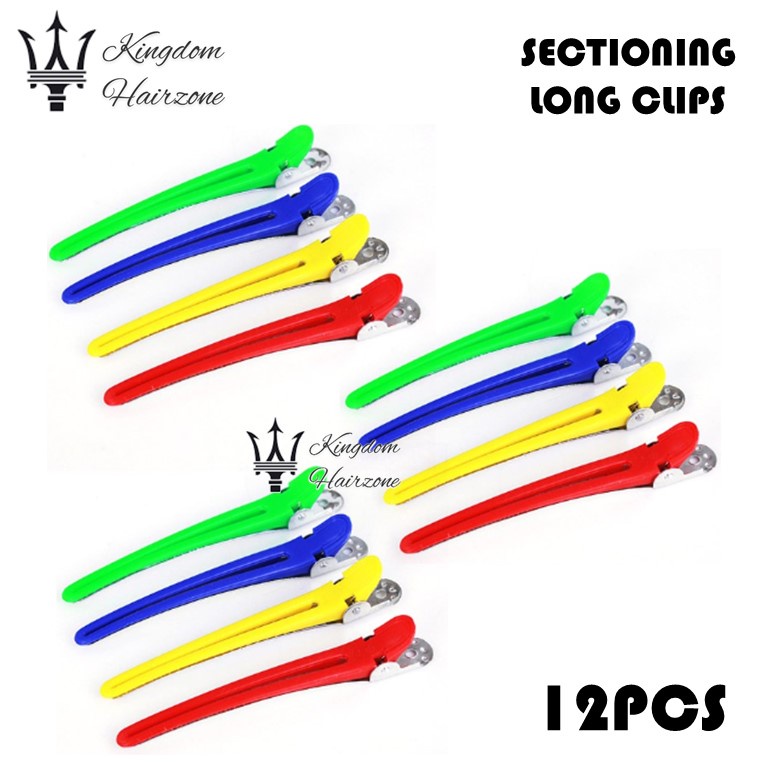 Hairdressing Sectioning Long Hair Clips - 12pcs (Random Color) | Shopee ...