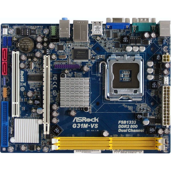 Refurbished Asrock G31MVS ASROCK LGA775, INTEL G31,AVL,PCIE