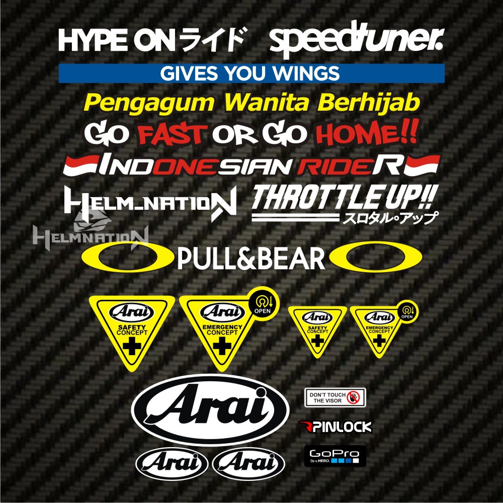 Arai Full Helmet Sticker Package | Shopee Philippines