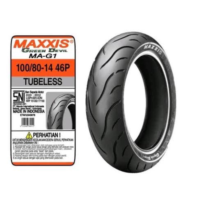 maxxis-ma-g1-green-devil-by-14-tubeless-with-free-pito-and-sealant