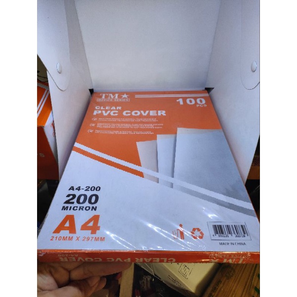 TM Clear PVC Cover (100 pieces) 200 micron A4 or Long size | Shopee ...