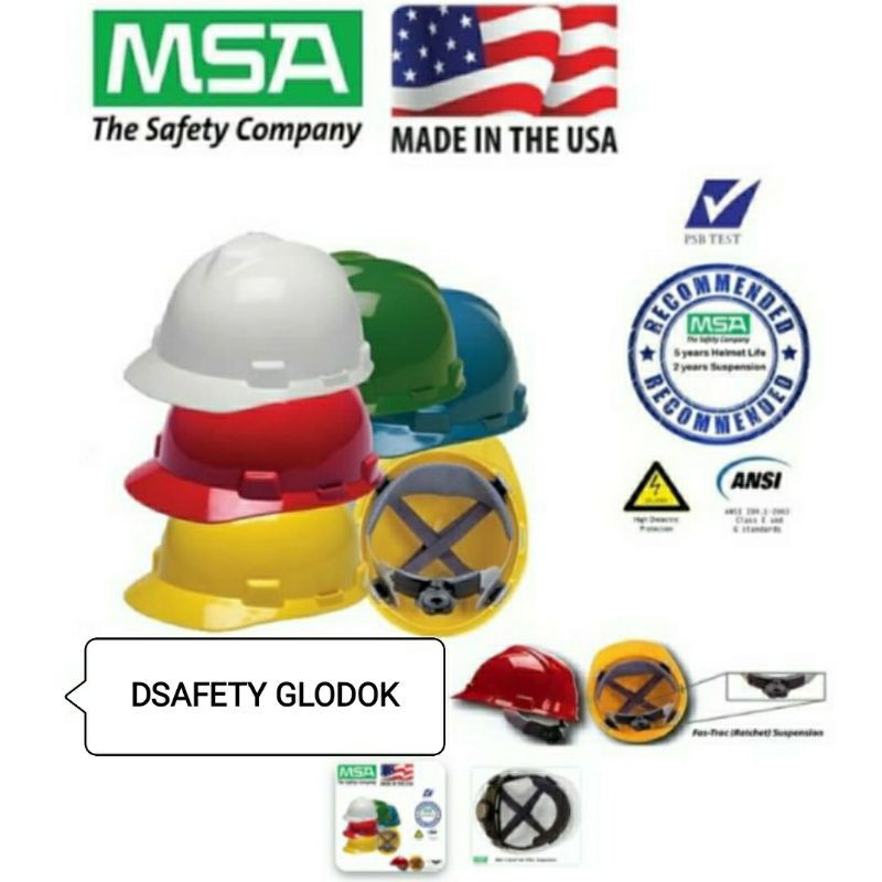 Project Helmet/MSA SAFETY Helmet ORIGINAL+FACETRACK Helmet Shopee