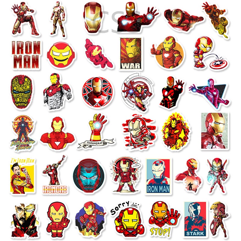 CSS.50Pcs/Set Iron Man Cartoon Graffiti Waterproof Sticker DIY Notebook ...