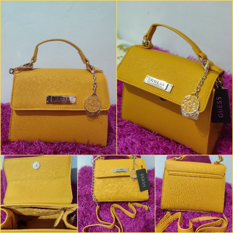 Yellow on sale guess handbag