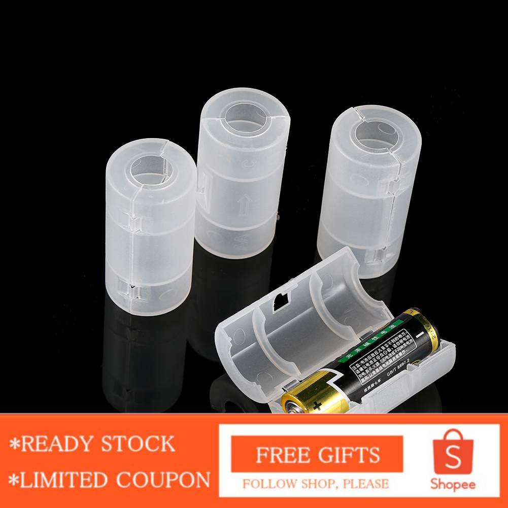 [READY STOCK] 4 Pack AA to Size C Battery Adapters Converter Cases Box ...