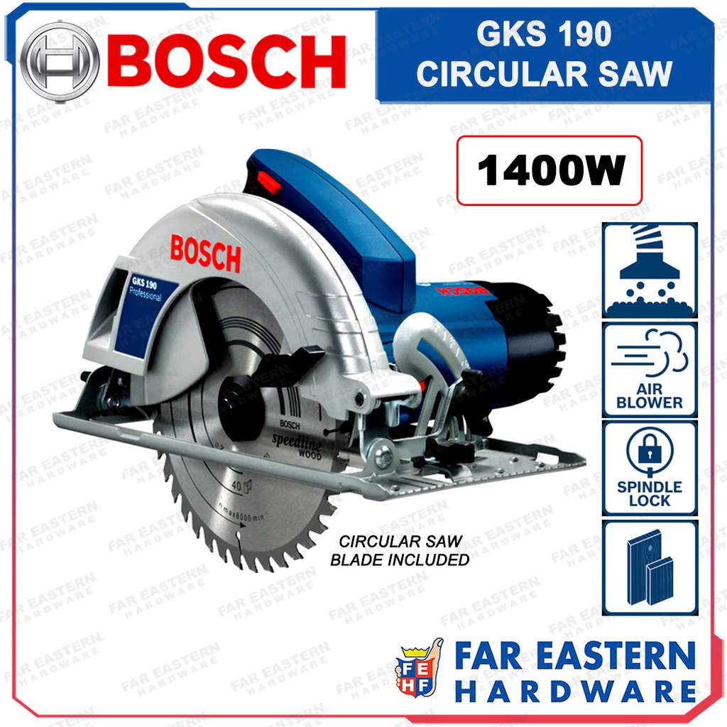 BOSCH GKS 190 Circular Saw w/ Blade 1400W 71/4" RBPTCD Shopee