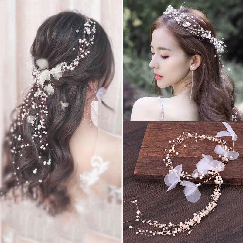 Chinese Style Bride Wedding Hair Ornaments Retro Tassel Headdress+Earrings  Set