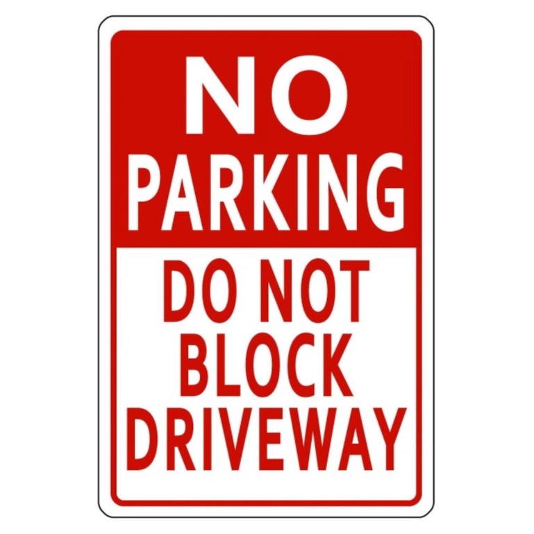 Vintage Metal Tin Sign No Parking Do Not Block Driveway Home Bar ...