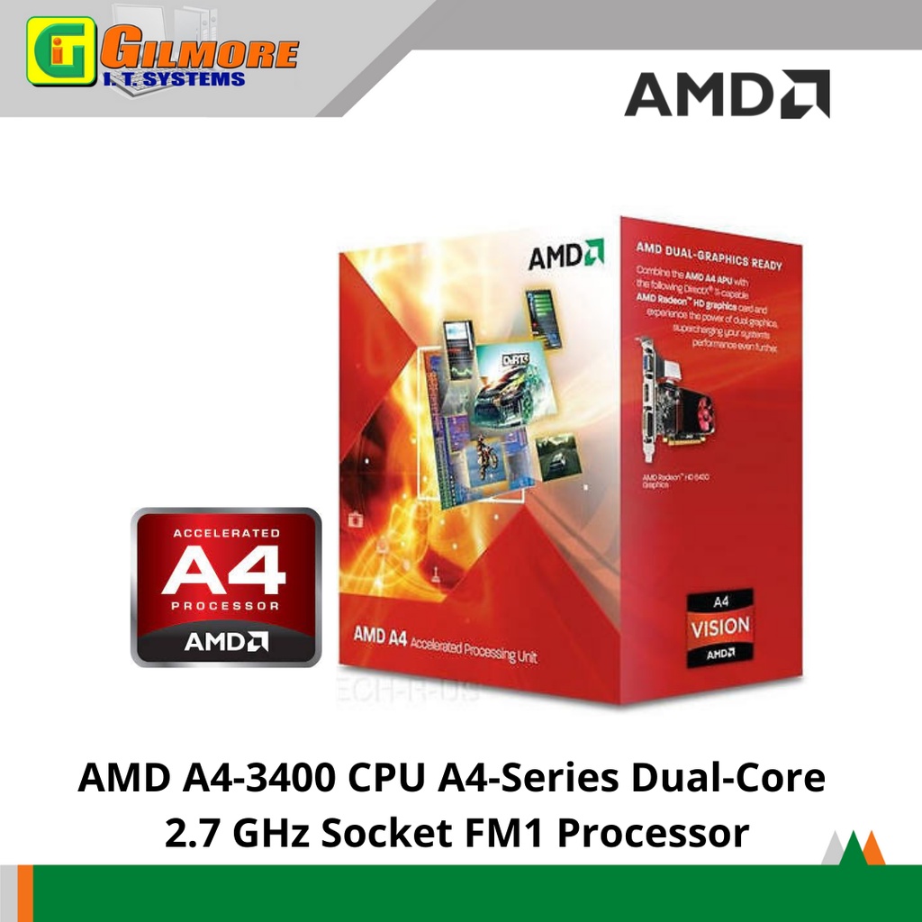 AMD A4-3400 CPU A4-Series dual-core 2.7 GHz Socket FM1 Processor ...