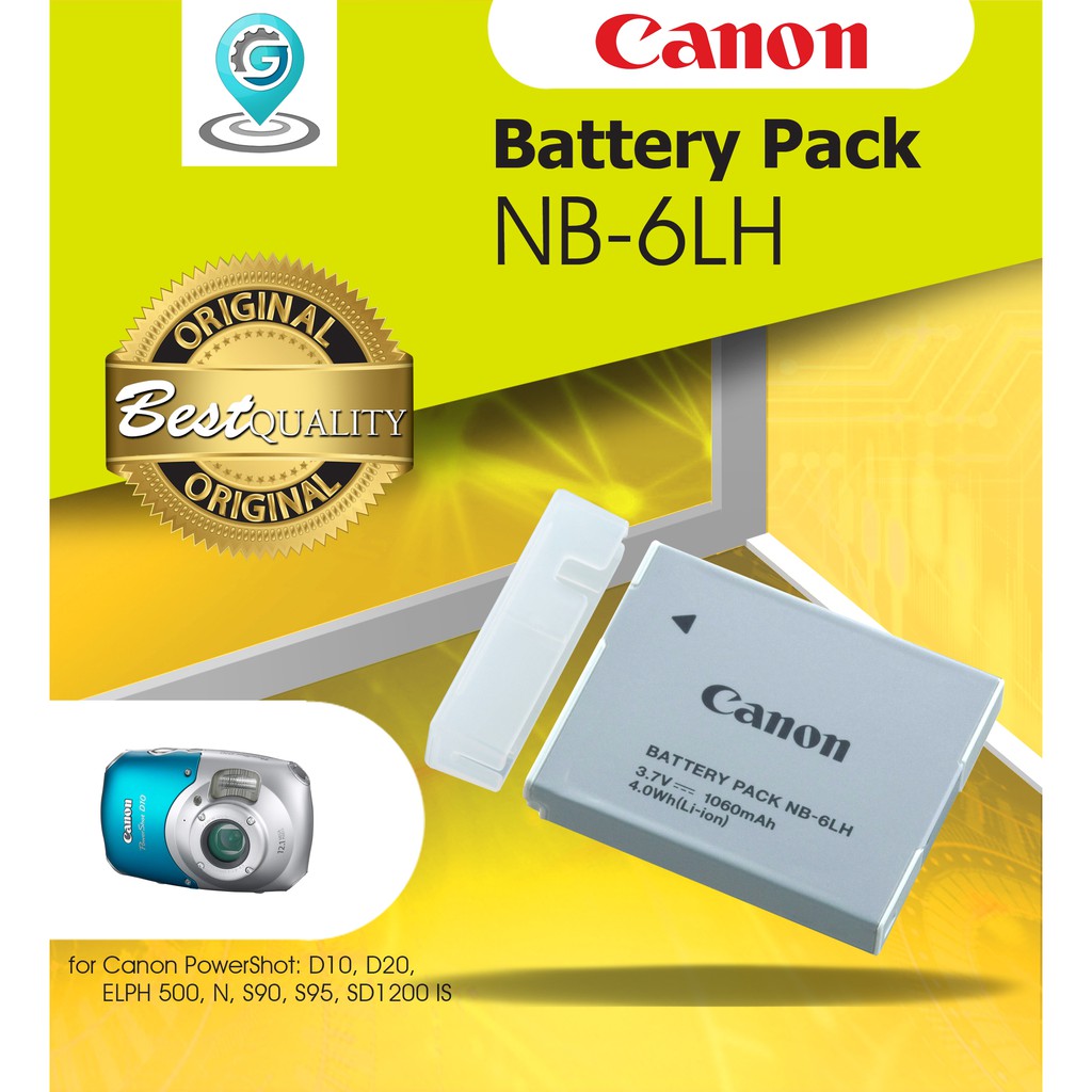 Canon Nb-6L/Nb-6Lh Lithium-Ion Battery Pack (3.7V, 1000/1,060Mah ...