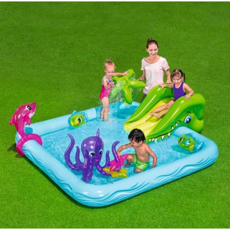 BESTWAY INFLATABLE SWIMMING POOL w/ SLIDE FOR KIDS | Shopee Philippines