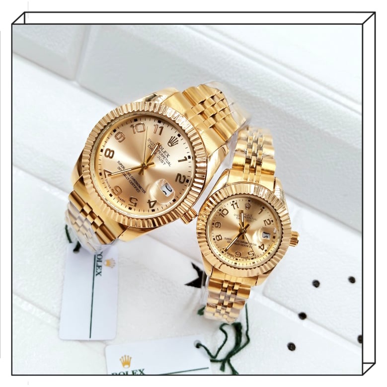 Analog watch Rolex Couple watch Water resistant Men's and Ladies watch ...