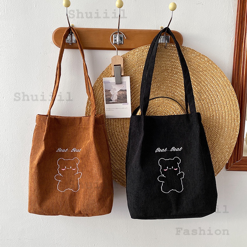 Shuiiil Korean ins Fashion Cute Large Canvas Tote Bags Shoulder Bag Hight Quality Bag Shopee Philippines