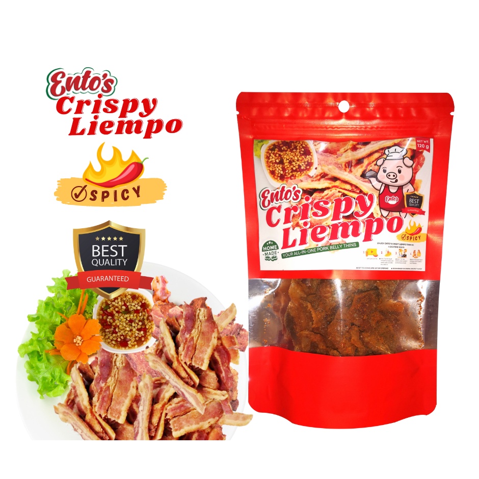 Entos Crispy Liempo Snacks Spicy Flavor 120g Crispy Pork Liempo