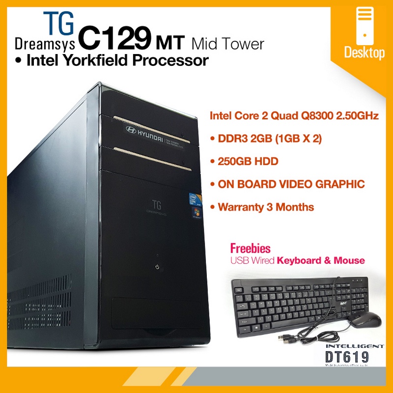 TG DESKTOP CORE2QUAD Q8300 250GB 2GB LEGAL WINDOWS 10 HOME | Shopee ...