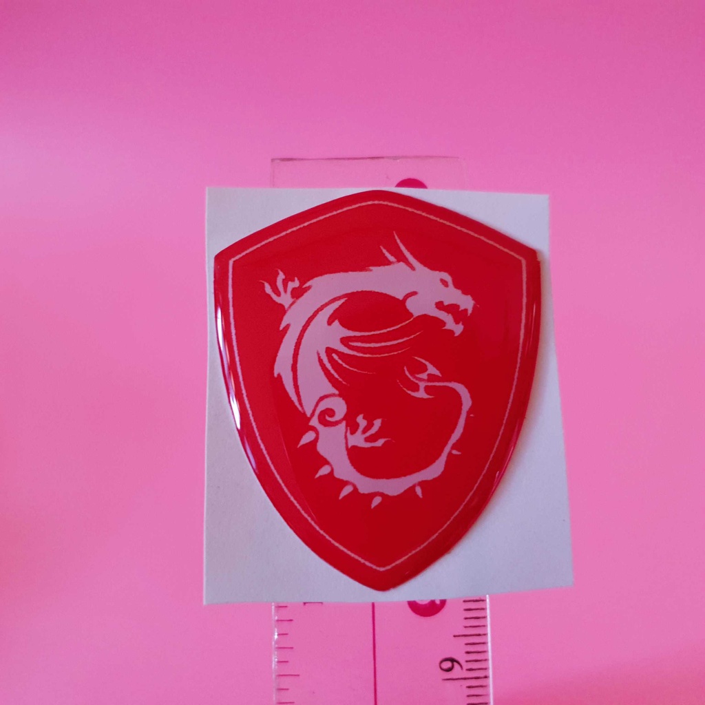 RESIN STICKER RAISED EMBLEM LOGO MSI DRAGON STICKER PC STICKER LAPTOP ...