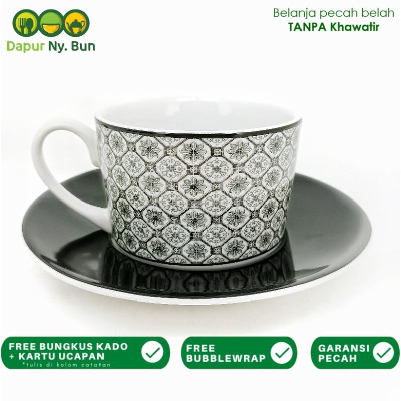 One Pair - Azujos Batik Motif Tea Cups & Bases | Shopee Philippines