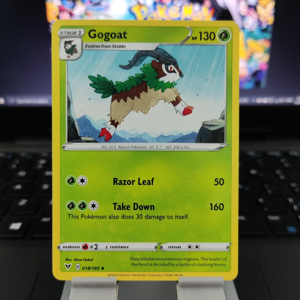 pokemon gogoat card Gogoat 018/185 Reverse Holo Uncommon Pokemon Card Near Mint main image 0