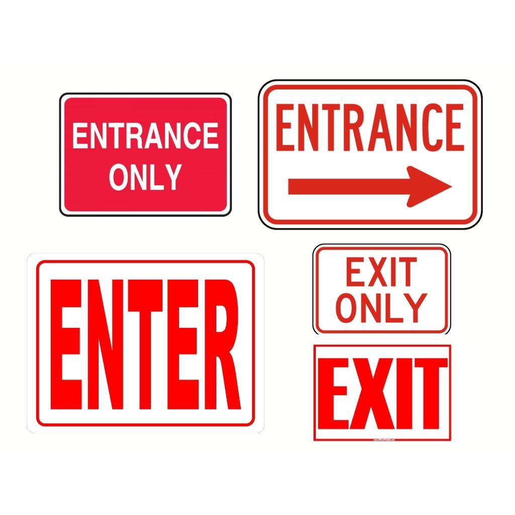 Entrance Exit Signages (Laminated Signage and Waterproof Vinyl Sticker ...