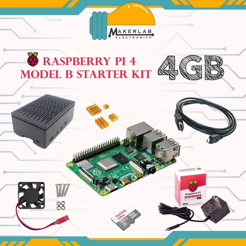 Raspberry Pi 4 Model B Starter Kit 4GB RAM OKdo Kit (NOT