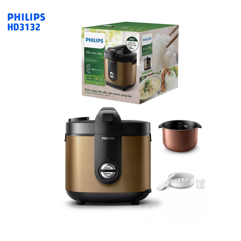 HD3132 Rice Cooker (High gloss non-stick coating) Smart 3D heating (2L ...