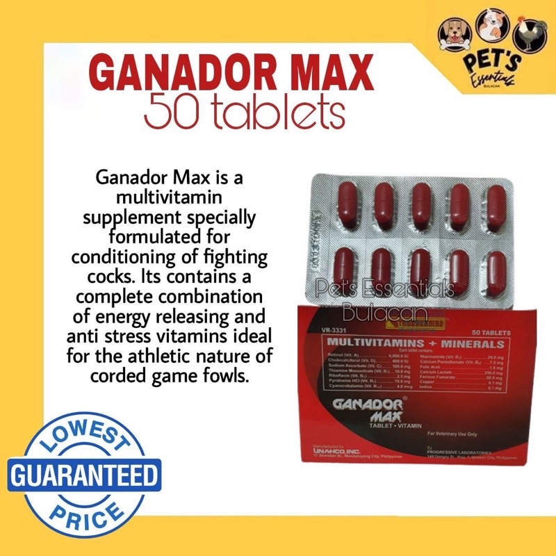 Ganador Max 50 tablets Expiration Date March 2025 Shopee Philippines