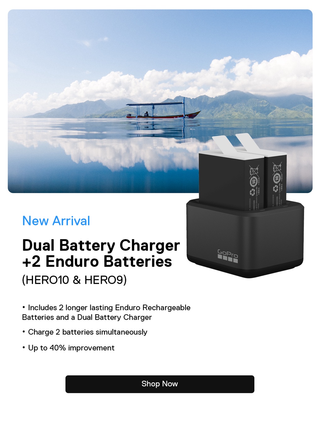 GoPro HERO12/11/10/9 Dual Battery Charger + Enduro Batteries ...