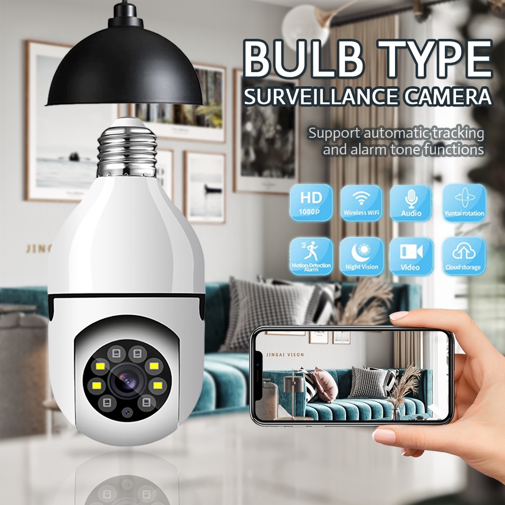 JXLCAM CCTV Bulb Camera 360 Panoramic IP Camera Bulb PTZ Night Vision