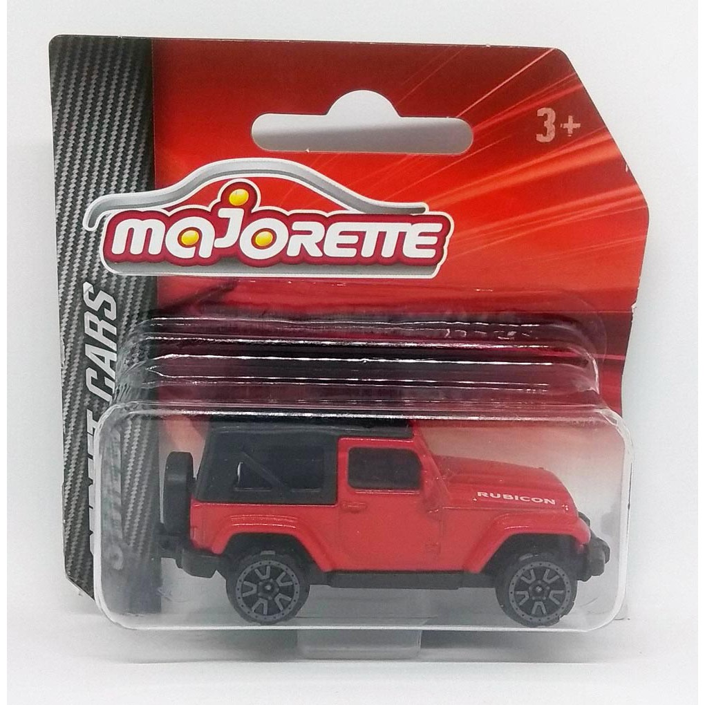 Majorette Jeep Wrangler Rojo En Metal, Con Ruedas Libres Y Tarjeta Coleccionable, Piezas Móviles, Para Niños Y Coleccionistas