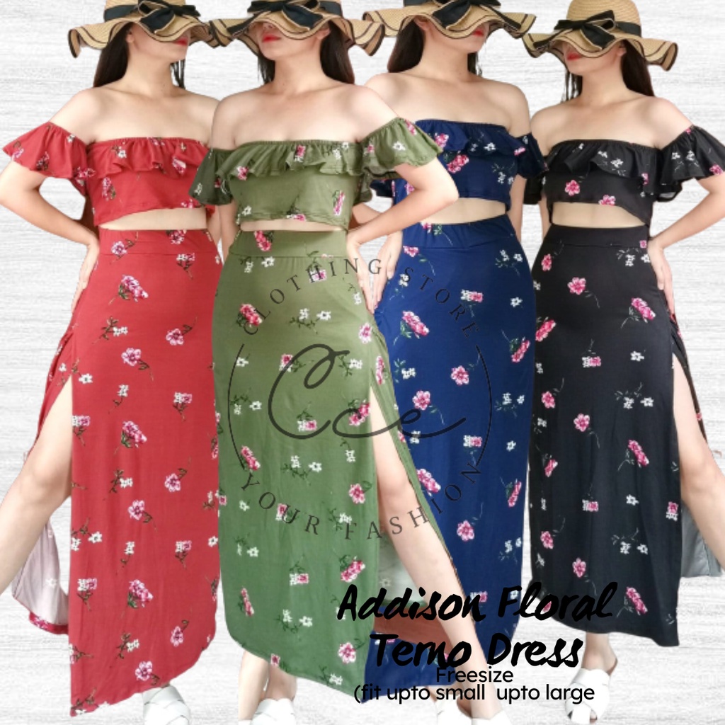 [CCE] Addison Floral Boho Maxi Skirt Terno Top + Maxi Skirt Coordinates ...