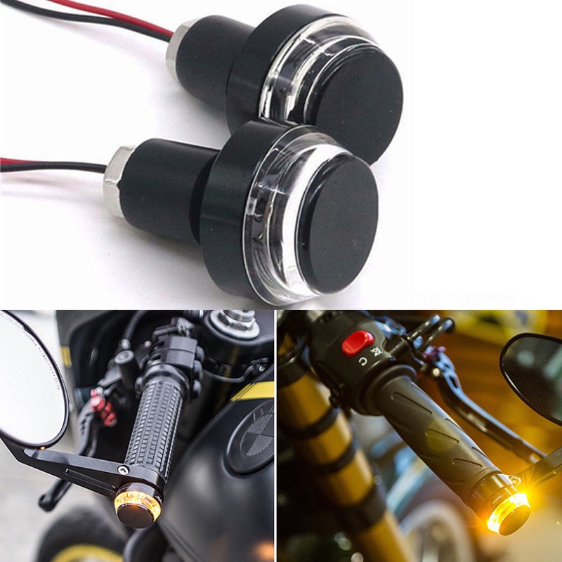 1 Pair of Turn Signal Lights Motorcycle Tail Light 12V LED Handlebar Lamp Autocycle Accessories