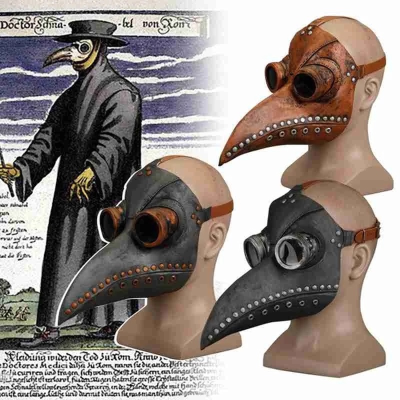 Halloween Funny Medieval Steampunk Plague Doctor Bird Punk Beak Mask ...