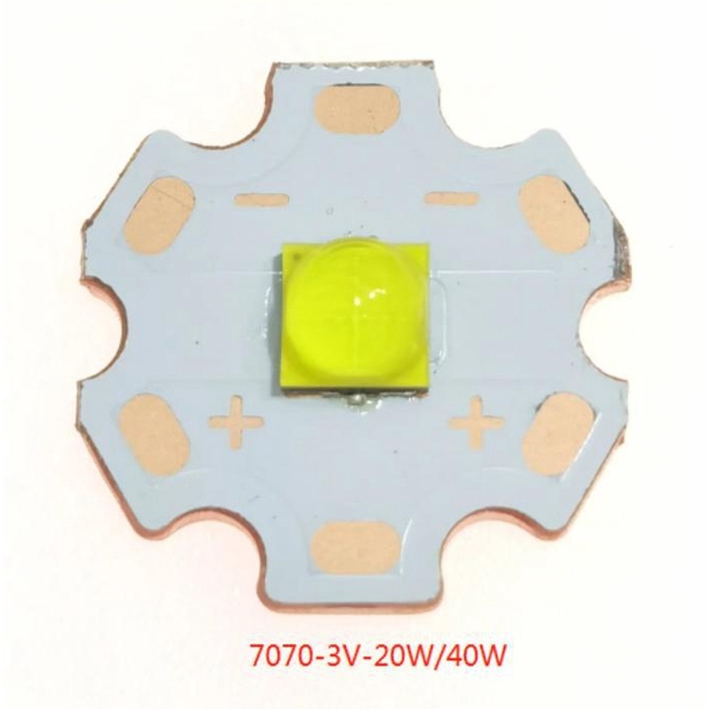 thumbnail image 2 of 20W-40W High Power 7070 LED Chip – White, 20mm Copper Base – 3V/6V/12V, 60° Beam – DIY Project 2 of 4