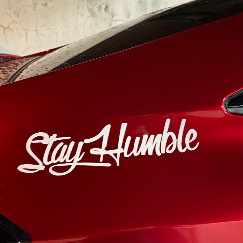 P-a519. stay humble Reflective Stickers Keep Modesty Text Laser Car Stickers  Windshield Cover Stickers Car Stickers Motorcycle Decoration Stickers