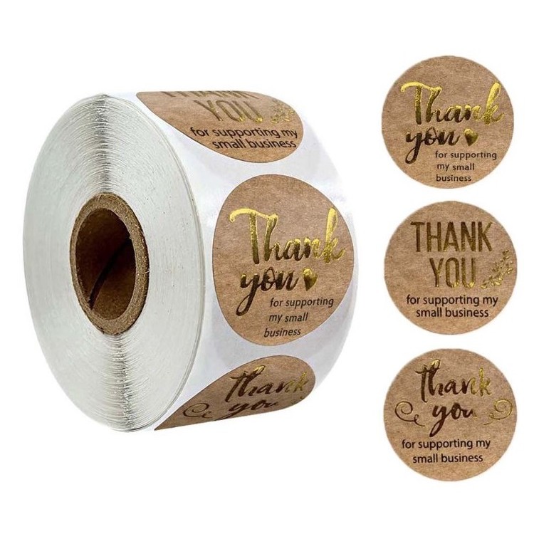 500pcs/roll Thank You for Supporting My Small Business Kraft Stickers ...
