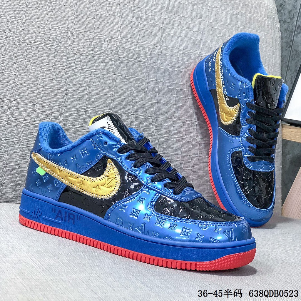 LV x Nike Air Force 1 07 Low Navy Blue Brown White 315122