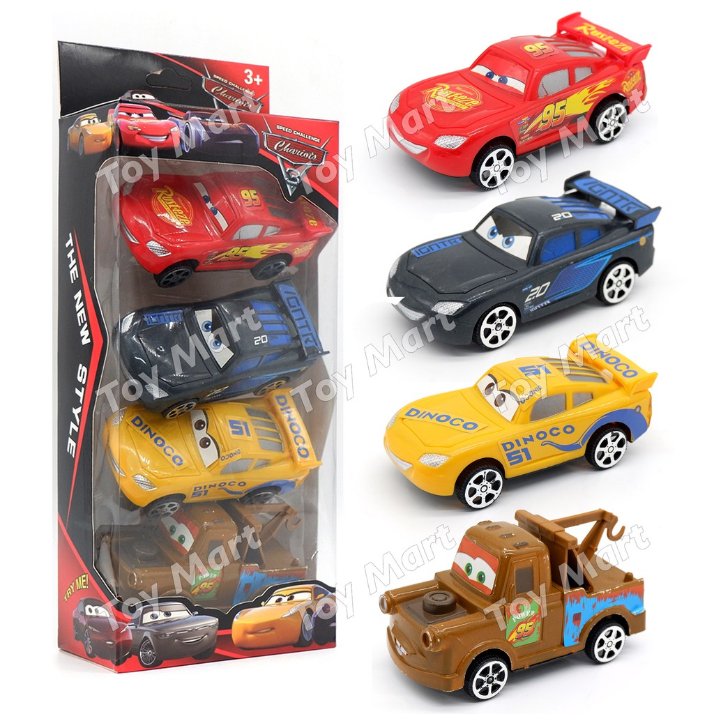 Lightning McQueen Race Car Team 4pcs Big Pull back Vehicle Toy Set Mater Jackson Storm Cruz Ramirez Shopee Philippines