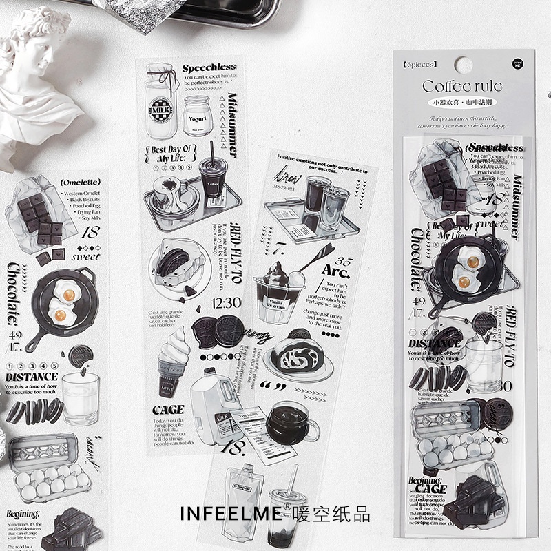 6 Pcs Vintage Coffee Scrapbooking Diy Sticker Cosmetics Bottle ...