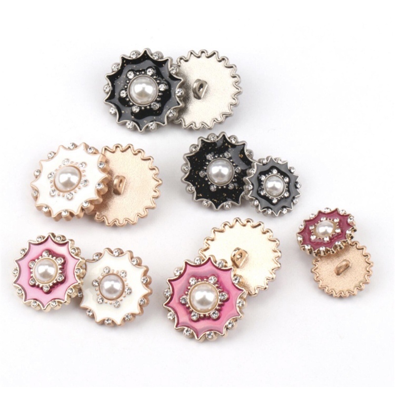 10Pieces/lot Luxury Metal Pearl Buttons Women's Clothing Accessories ...