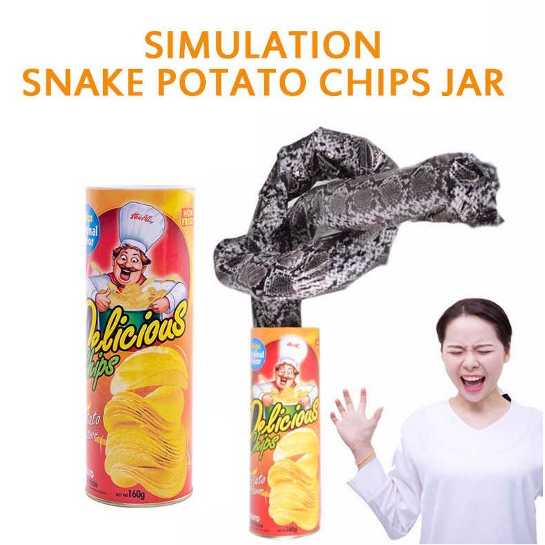 The FunFamz Original Snake in a Potato Chip Can Prank-Funny Classic Snake  in a Can Prank for Kids, Snake in a Can Trick Gag Gift Toy & Scary Shock