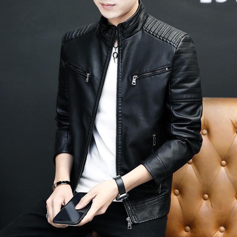New Classic korean Men's Leather Jacket (#2) | Shopee Philippines