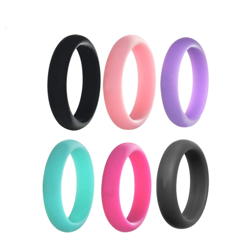 1PC 5mm Width Sports Silicone Ring Hypoallergenic Soft Finger Ring ...