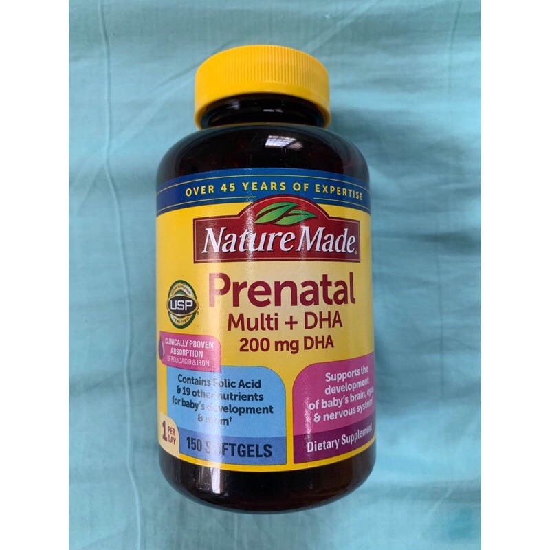 150 Softgels Nature Made Prenatal Multi + DHA Folic Acid Iron Expiry ...