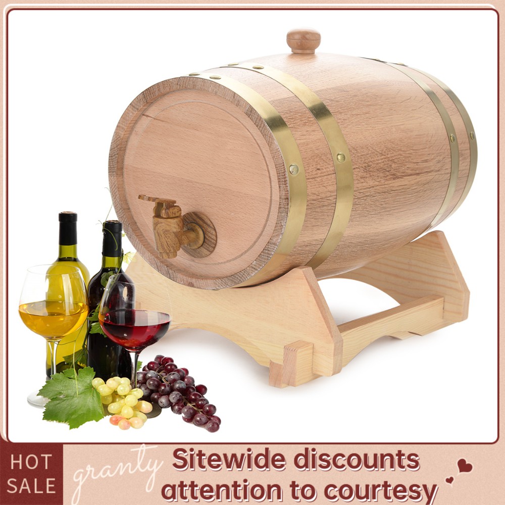 1.5 , 3 , 5 ,10 Liters Vintage Wood Oak Timber Wine Barrel For Beer