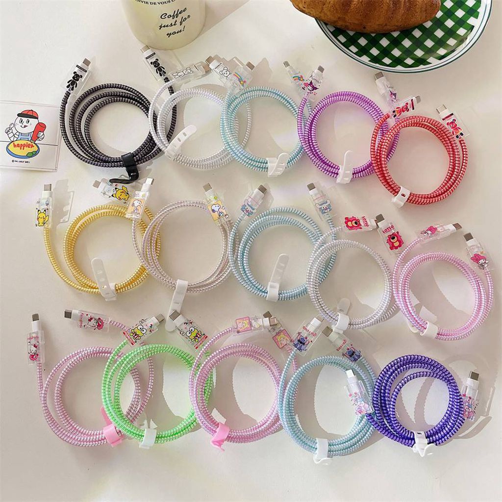 Cable Spring Line Wrap Protector Data Line Cord Tie Cartoon Love Sailor ...