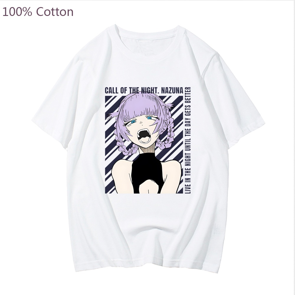 Call Of The Night Nazuna Senpai Tshirt Mens Tshirt Japanese Anime Graphic  Print Teeshirt Yofukashi No Uta Gildan | Shopee Philippines