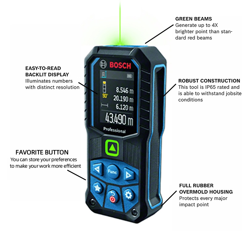 Bosch GLM 50 23G Laser Rangefinder Green Line 50M Electronic Laser ...