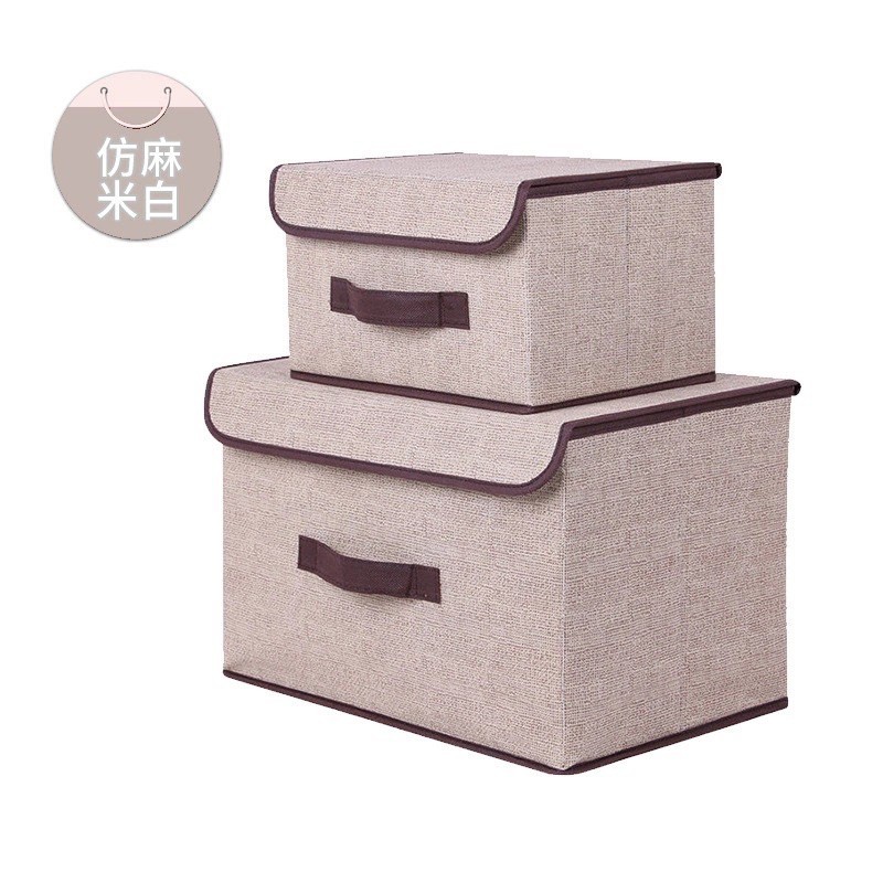2in1 Plain Color Foldable Storage Box Organizer With Cover set | Shopee ...